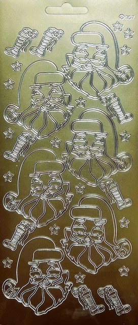 Christmas Peel Off Sticker Snowflake Star Santa Reindeer Snowman Craft Stickers - Father Christmas Gold (1.4520)