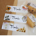 Paper Labels Hand Made Thanks Thank You Gift Paper Craft Sticker 5.5x1cm