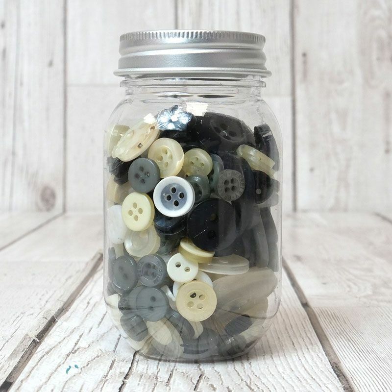 Jar of Buttons Assortment Button Button It! Craft Scrapbook Cardmaking Hunkydory