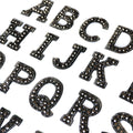 Black Rhinestone Letter Patch Patches Glue or Sew on Alphabet Crystal 4.5cm Tall