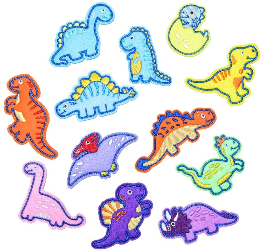 Cartoon Dinosaur Animal Kids Embroidered Patch Applique Sew or Iron on Patches