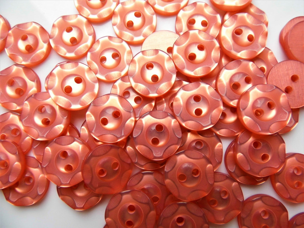 Fruit Gum Baby Buttons Dished Edge 11mm 14mm 16mm Dish Edged Button - Rose Gold