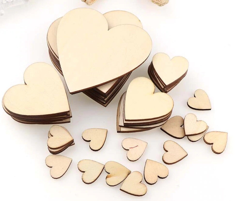 Wooden Hearts Shape Craft Shape Heart Tags Embellishments Decoration Wedding