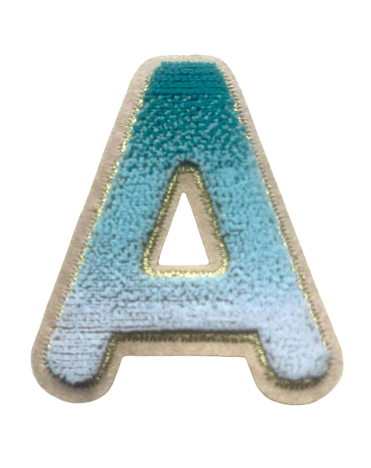 6cm Green Gradient Letter Patch Chenille Ombre Iron on Alphabet Patches