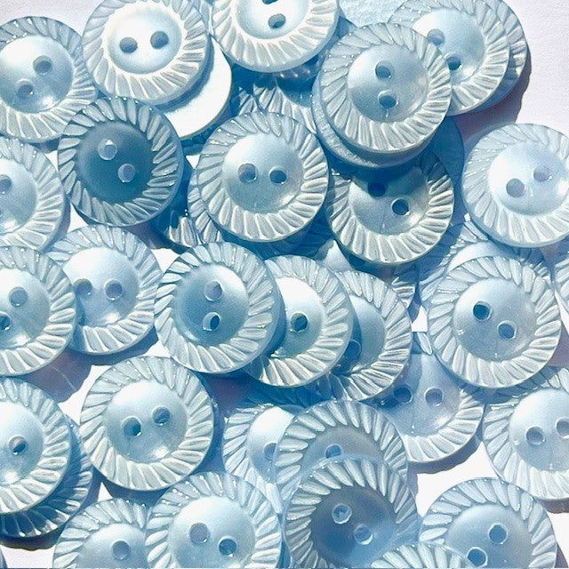 Mill Edge Buttons Milled Edge Baby Button - 8 Colours - 11.5mm, 14mm, 16mm - Pale Blue