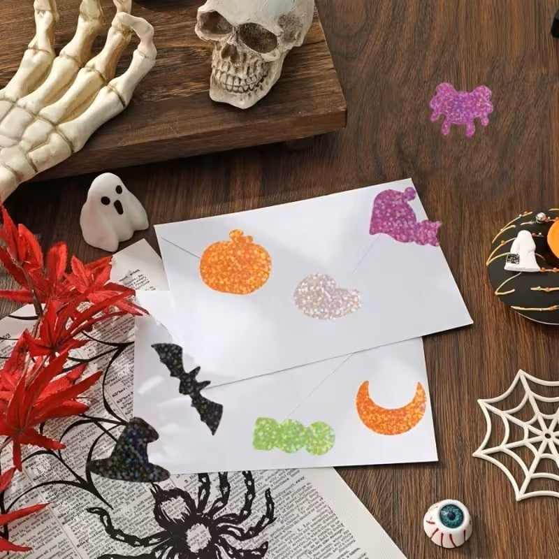 Halloween Bat Cat Pumpkin Witch Hat Peel & Stick Labels Stickers Gift Sticker