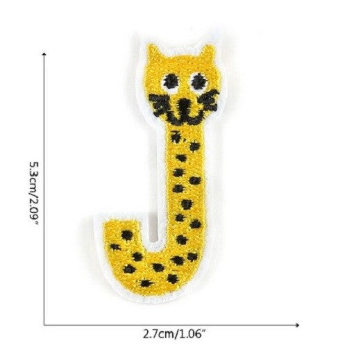 Animal Letter Patch Patches Iron or Sew on Alphabet Embroidery Customise Animals