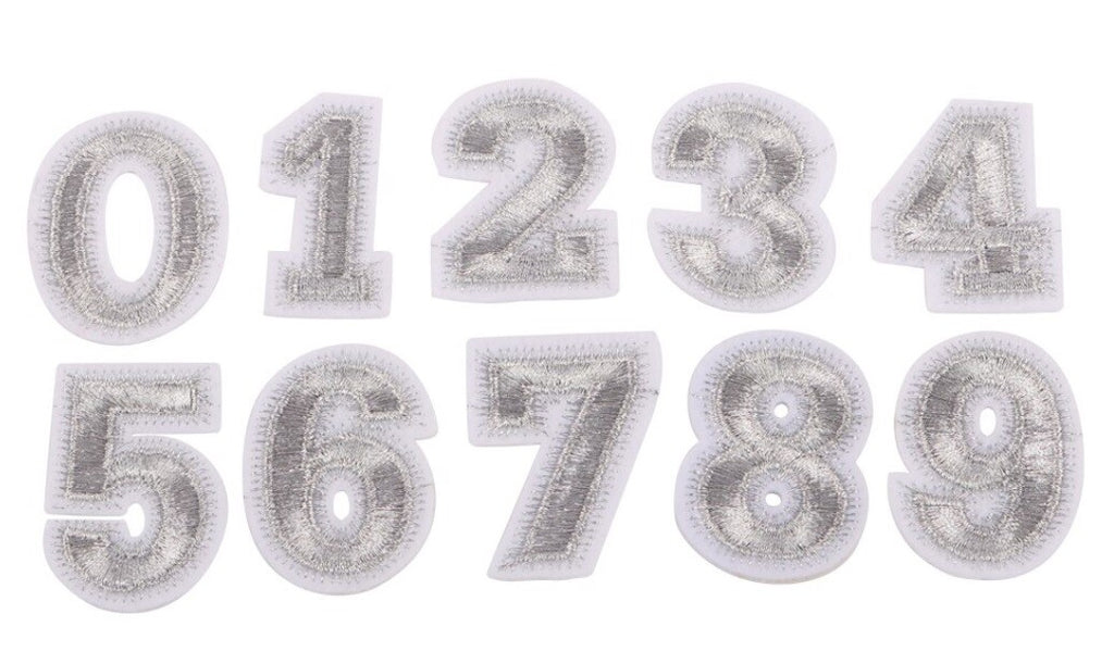 Gold Silver Letter Number Patch Iron or Sew on Alphabet Embroidery Customise