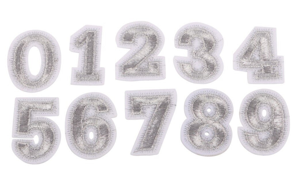 Gold Silver Letter Number Patch Iron or Sew on Alphabet Embroidery Customise