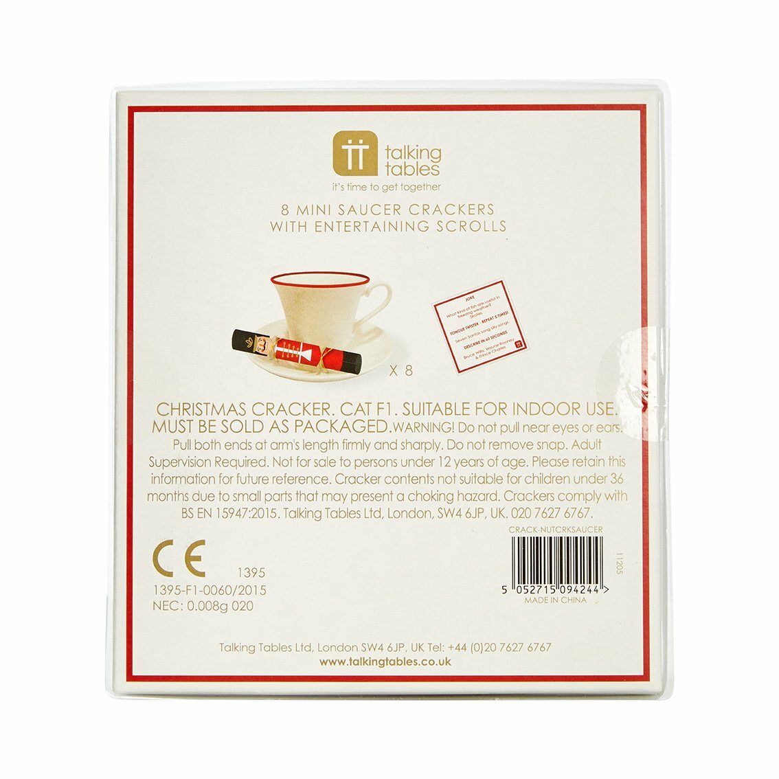 Christmas Crackers & Festive Saucer Crackers Botanical Holly Nutcracker Cracker