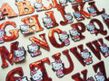 Cat Letter Patch Iron or Sew on Alphabet Letters Embroidery Red Sequins Craft