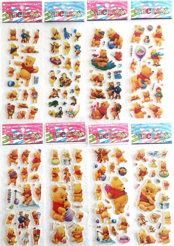 Children's Party Bag Stickers Sheets Kids 3D Puffy Scrap Book Craft Art Sticker - Pooh