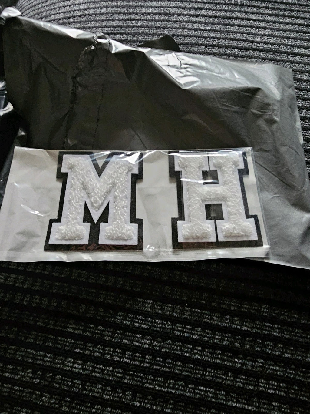Large 3D White Varsity Chenille Patch Letter Patches Iron Sew on Alphabet 7cm