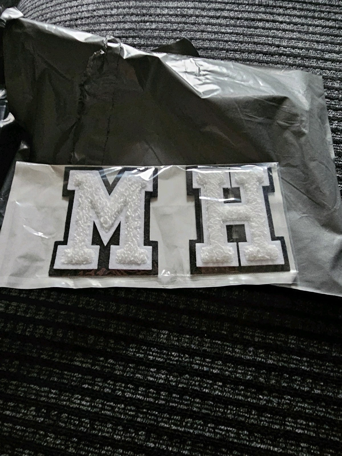 Large 3D White Varsity Chenille Patch Letter Patches Iron Sew on Alphabet 7cm