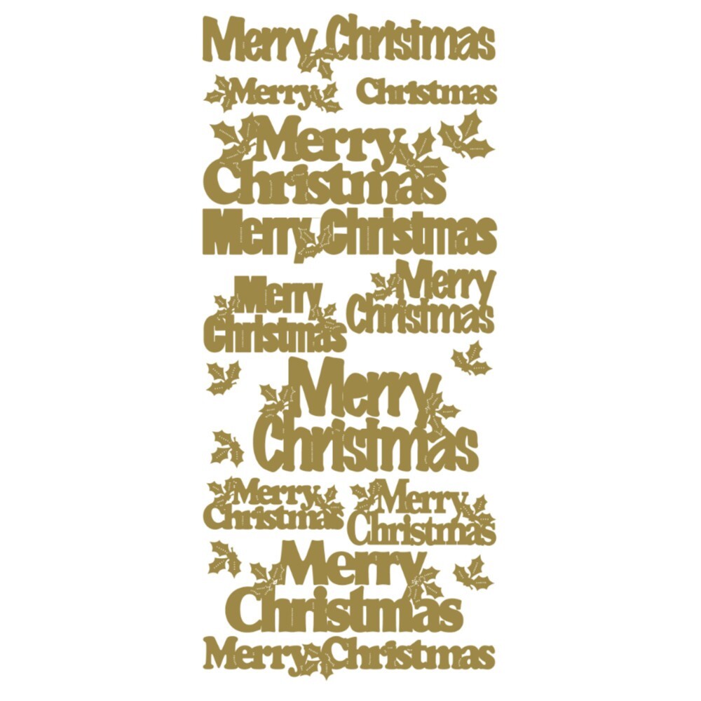 Merry Christmas Happy Christmas Peel Off Sticker Card Making Craft Stickers - Merry Christmas Gold D2