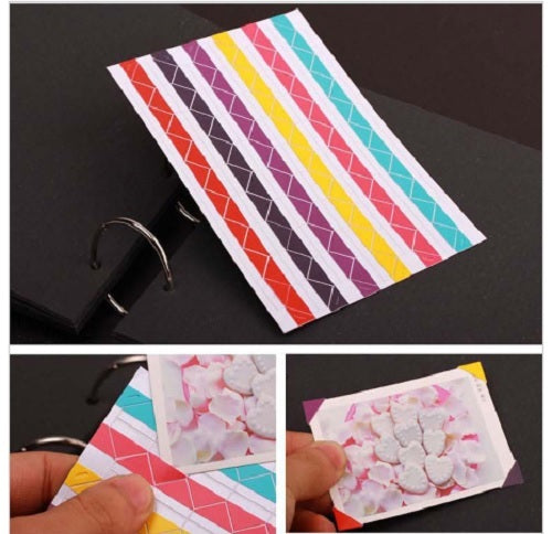 102 Photo Album Picture Scrapbook Corner Sticker Self Adhesive – 10 Colours - Multi