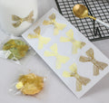 Gold Bow Stickers Seals Wedding Birthday Present Handmade Gift Craft 4.5x3cm