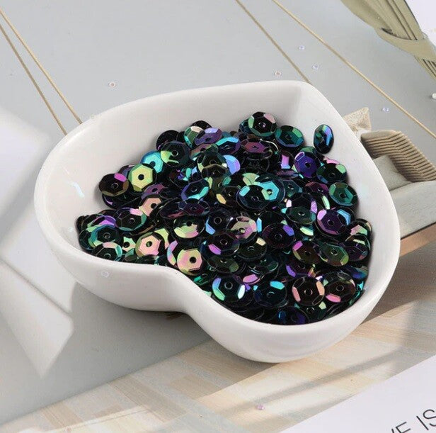 550 / 1200 Round 5mm Loose Sequin Sewing Trim Costume Sequins Craft - 36 COLOURS - Dark Metallic Rainbow