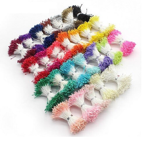 Artificial Flower Stamen Double Head Eco Friendly Floral Craft Wedding 1mm 250pc
