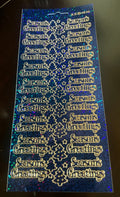 Diamond Sparkle Seasons Greetings Christmas Peel Off Sticker Craft Stickers - Blue