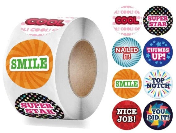 Kids Reward Stickers Labels Well Done Children's School Teachers & Nursery 25mm - Design 16