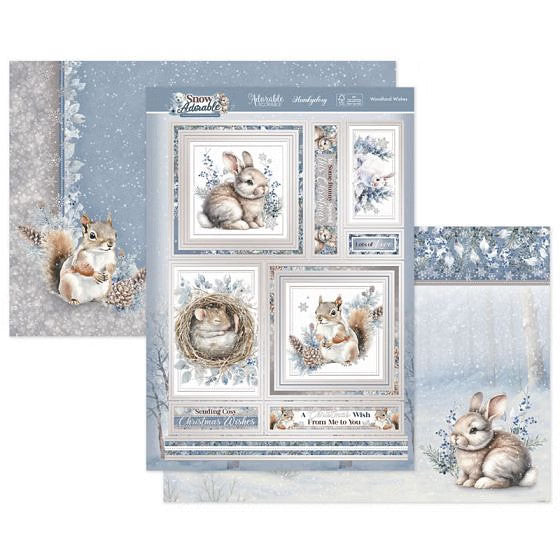 Hunkydory Christmas Card Making Kits Festive Xmas Luxury Topper Set Pack Toppers - Woodland Wishes