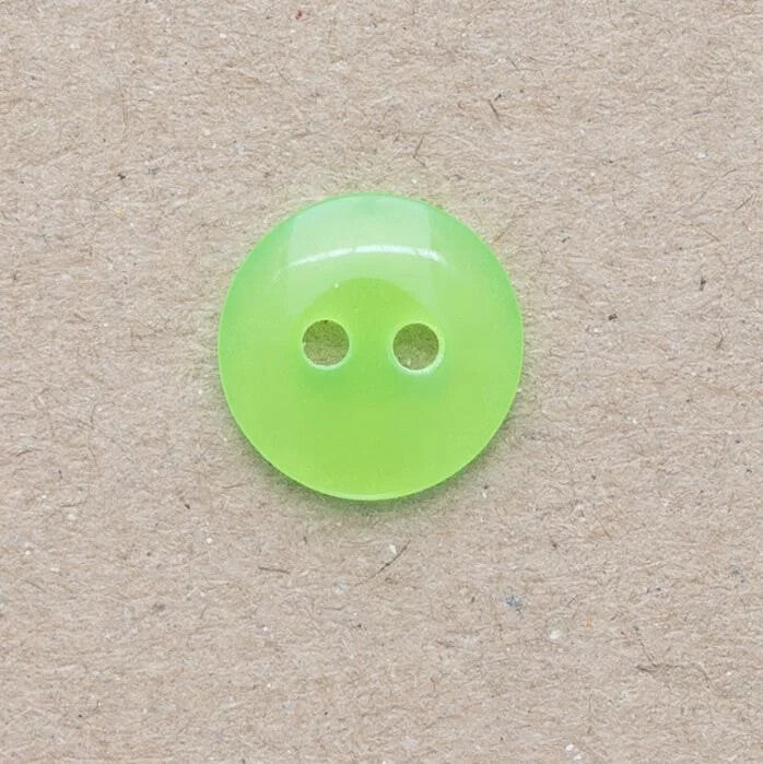 Bright Neon Round Buttons - 3 Colours - 4 Sizes 10mm, 12mm, 15mm, 18mm - 2 Hole - Green
