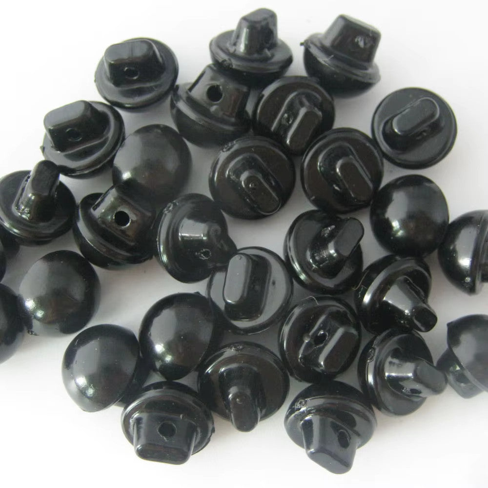 Buttons Half Pearl Shank Mushroom Button Side Shank 10mm - Black