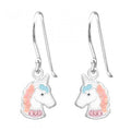 925 Sterling Silver Unicorn Head Drop Earrings 8x11mm & Gift Box #8