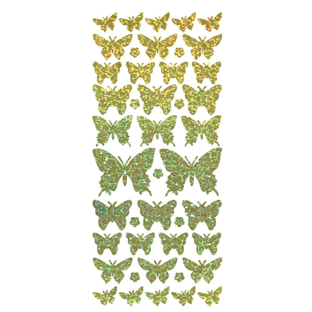 Butterfly Diamond Sparkle Peel Off Sticker Butterflies Craft Stickers - Gold