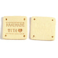 Faux Suede Labels Handmade with Love Square Clothing Tag Label Tags 25x25mm - Design 1