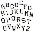 Colourful Letters Alphabet Colour Letter Patch Patches Clothes Iron or Sew on - Black