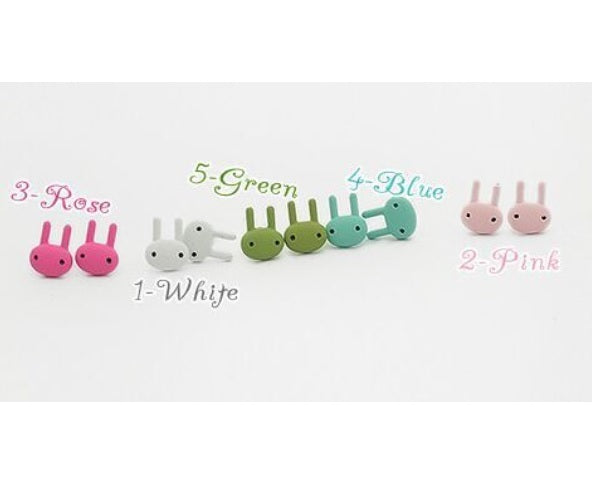Kawaii Japan Bunny Rabbit Minimalist Candy Colour Cute Earrings & Gift Bag