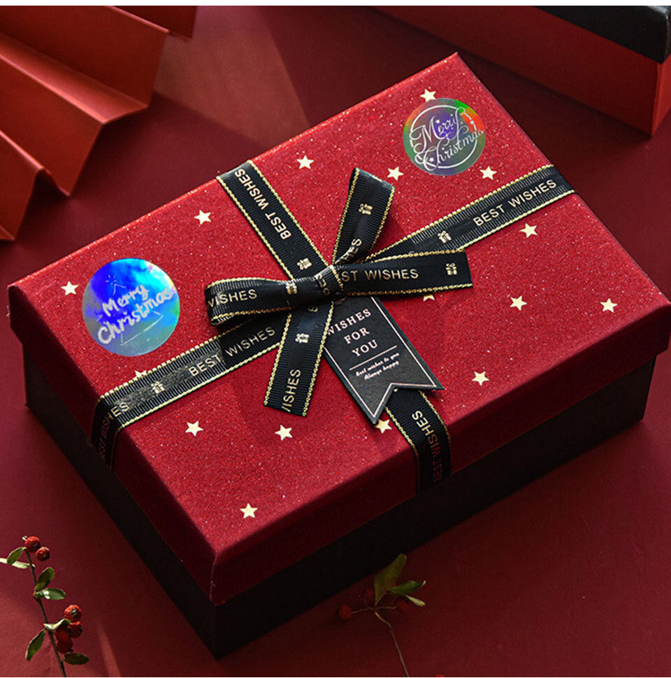 Merry Christmas Xmas Hologram Labels Stickers Gift Craft Sticker 25mm