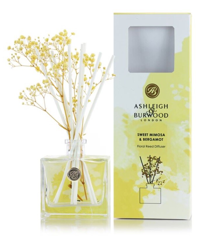 Ashleigh & Burwood Life in Bloom Reed Diffuser or Refill Scented Home Gift - Diffuser - Sweet Mimosa & Bergamot
