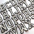 3D White Varsity Chenille Patch Letter Patches Iron Sew on Alphabet 5cm