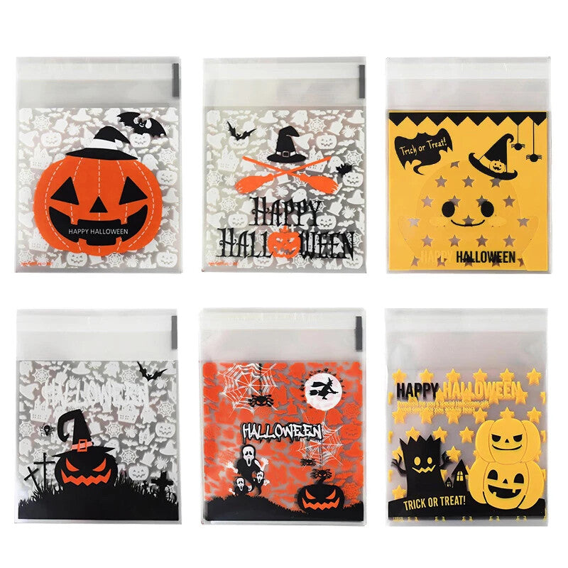 Halloween Trick or Treat Sweet Candy Spooky Gift Bags - Self Seal Bags