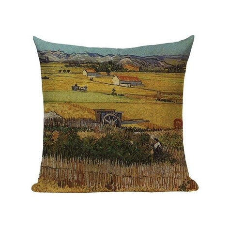 Artist Van Gogh Starry Night Blossom Oil Painting Cushion Covers 45x45cm - Field