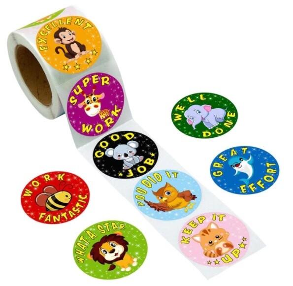 Kids Reward Stickers Labels Well Done Children's School Teachers & Nursery 25mm - Design 25