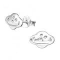 925 Sterling Silver Saturn Planet Space Astronomy 9x6mm Stud Earrings & Gift Box