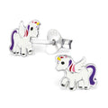 925 Sterling Silver Magical Unicorn Pegasus Kawaii Stud Earrings & Gift Box