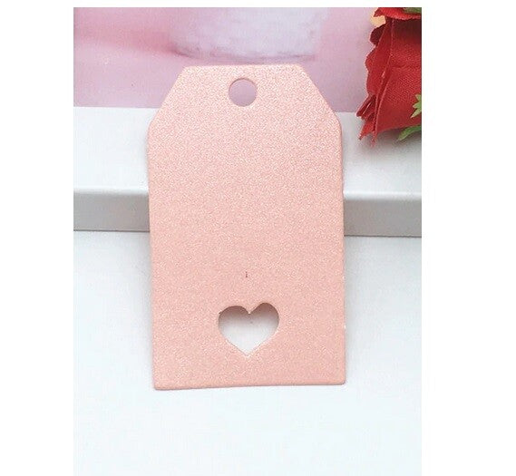 Craft Paper Tags Hollow Love Heart Craft Gift Food Wedding Price Gift Tag 5x3cm - Pink