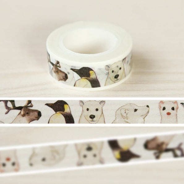 Penguin Polar Bear Adhesive Tape 15mm x 10M Roll Scrapbook Sticker Craft DIY