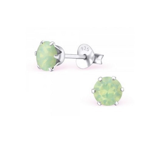 925 Sterling Silver Crystal Studs Earrings Wedding Birthday Christmas - Chrysolite Opal