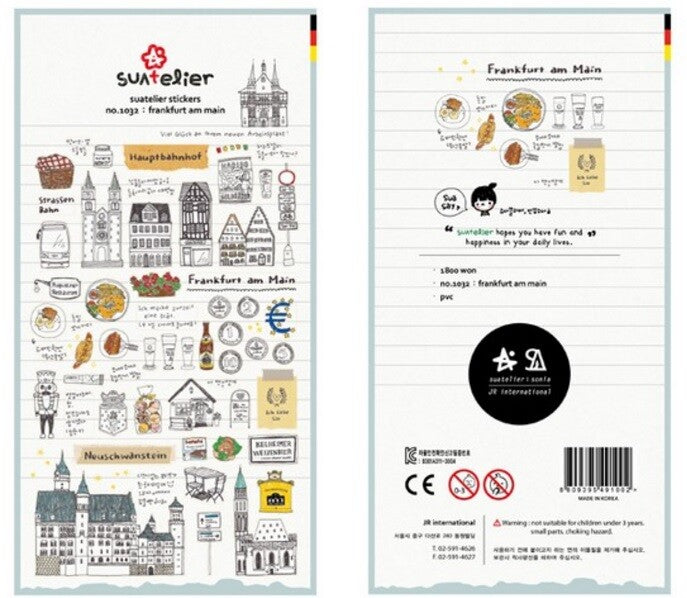 New York London Italy Paris Germany Transparent Scrapbook Decor Stickers Craft