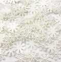 Pearl Snowflakes 15mm Snowflake Christmas Craft Embellishment Card Topper - Cream Pearl Snowflakes