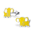 925 Sterling Silver Yellow Elephant Animal Cute Stud Earrings & Gift Box #6