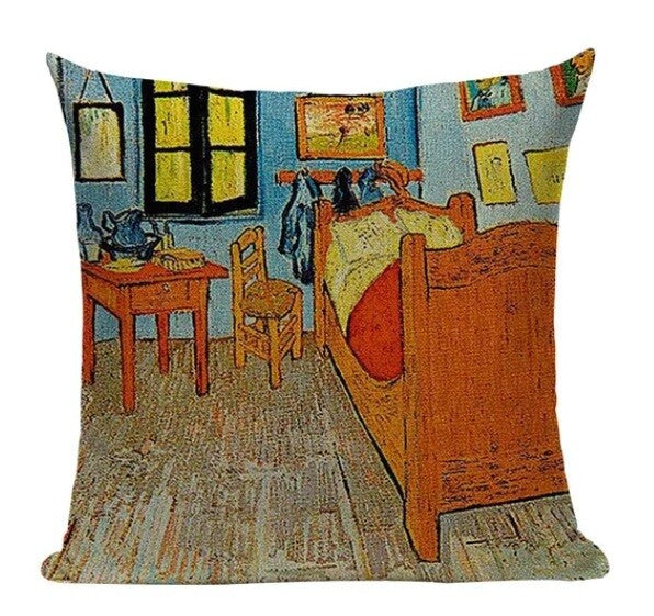 ARTIST VAN GOGH STARRY NIGHT BLOSSOM OIL PAINTING CUSHION COVERS 45x45cm - Bedroom