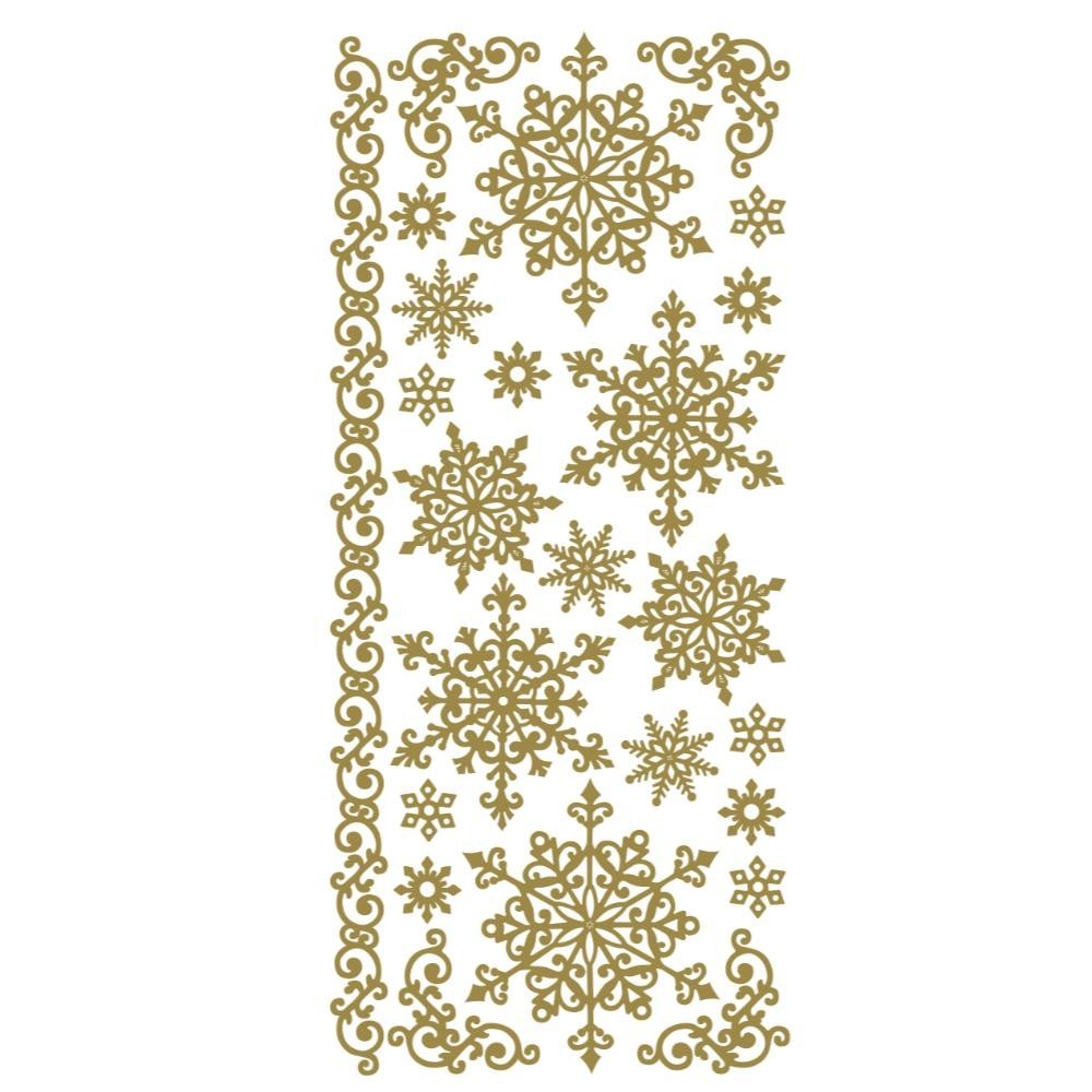 Christmas Peel Off Sticker Snowflake Star Santa Reindeer Snowman Craft Stickers - Snowflake Gold (217700)