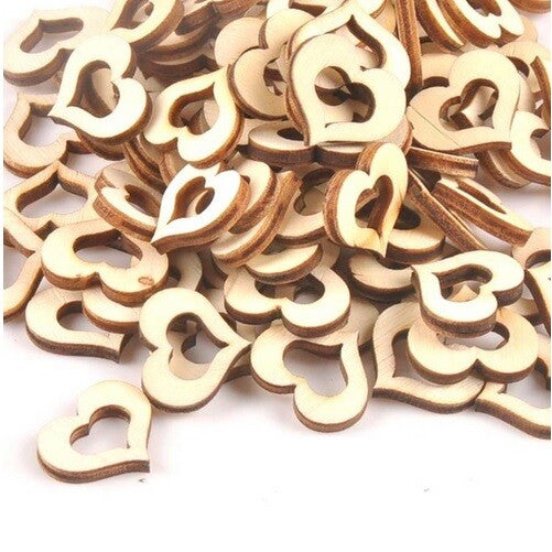 Wood Hollow Wooden Heart Rustic Wedding Scrapbook Craft Decoration Hearts